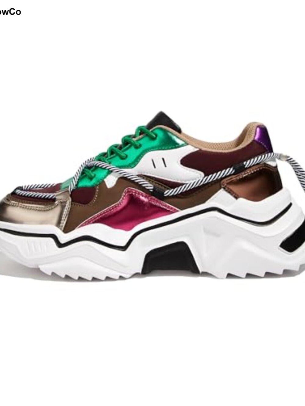 Platform Chunky Dad Sneakers PU Mesh Lace Up Walking Shoes